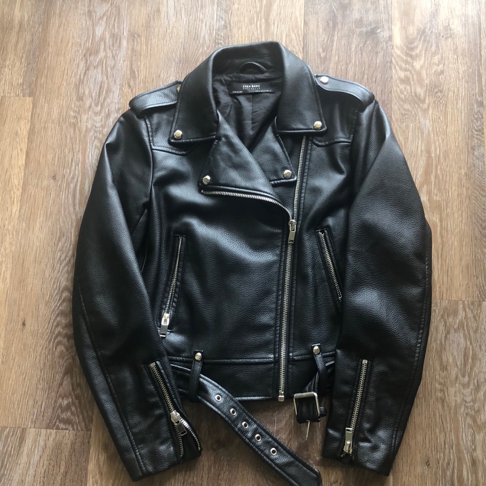 Zara vegan leather jacket